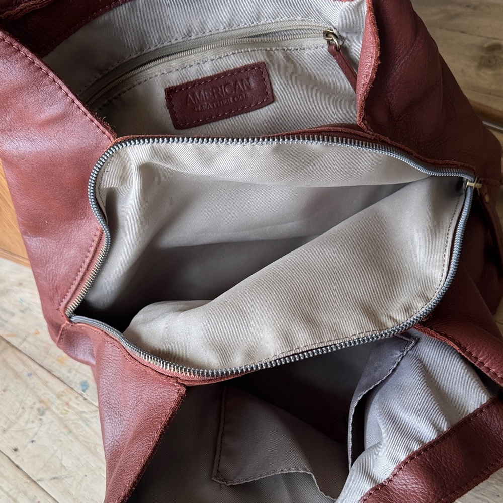 American Leather Liberty Shopper Tan Shoulder Bag - Picture 10 of 16